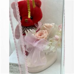 Alternative view of クマさんとプリンセスローズのプリザーブドフラワーギフト ピンク